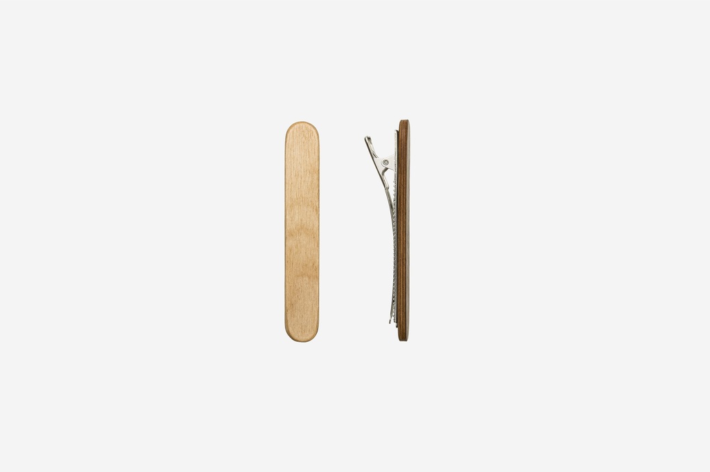 Haarklemme, oval, verschiedene Naturhölzer, Alligatorklemme 7.5cm