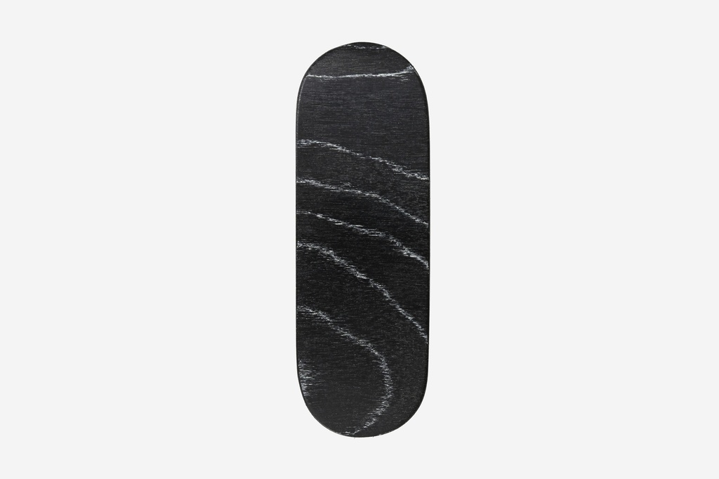 Haarspange oval, Design Sushi, schwarz-weißes Furnierholz, Schließe 10cm