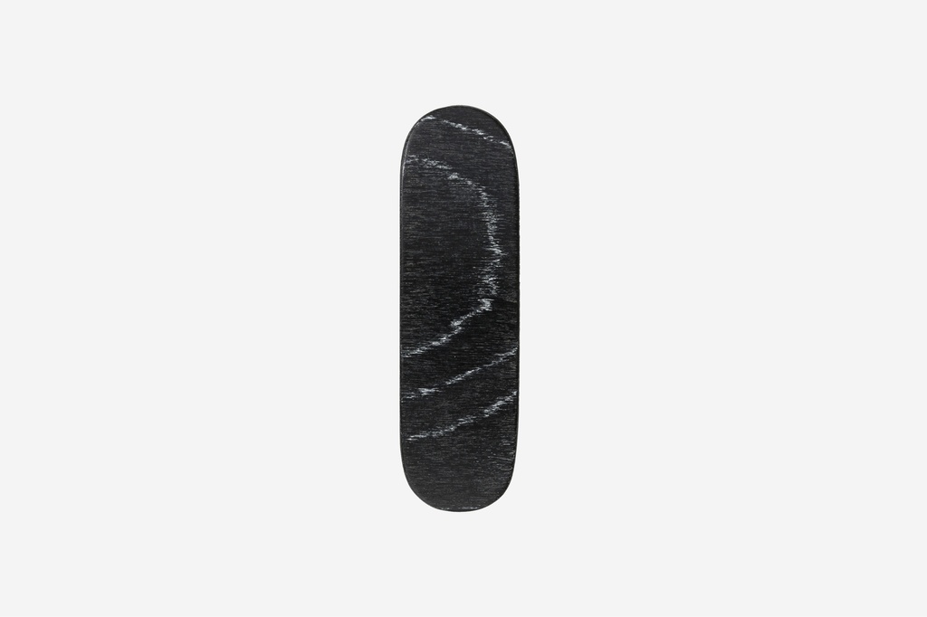 Haarspange oval, Design Sushi, schwarz-weißes Furnierholz, Schließe 8cm