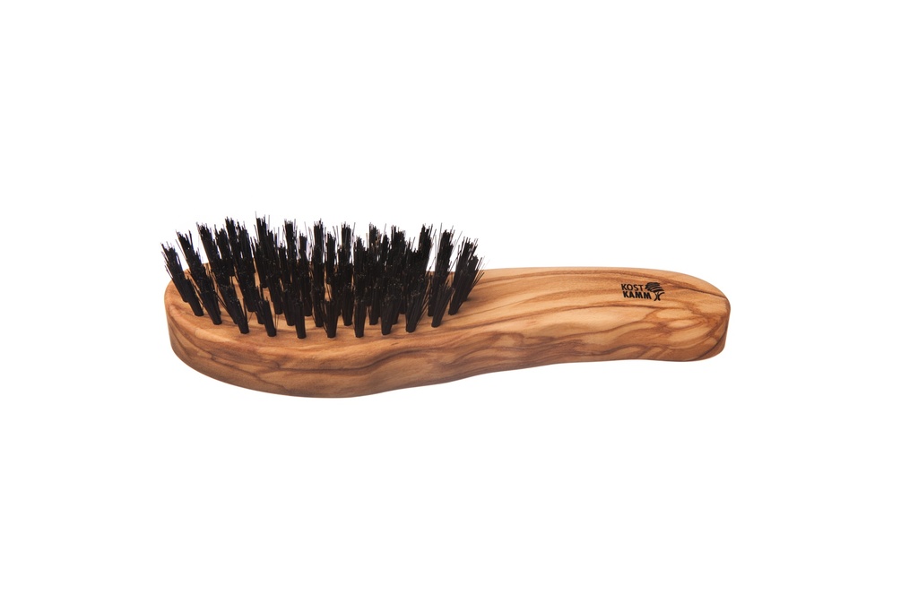 Haarpflegebürste, ergonomisch, Olivenholz
