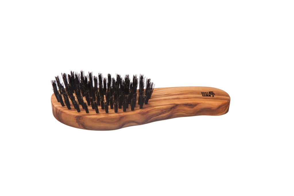 Haarpflegebürste, ergonomisch, Olivenholz
