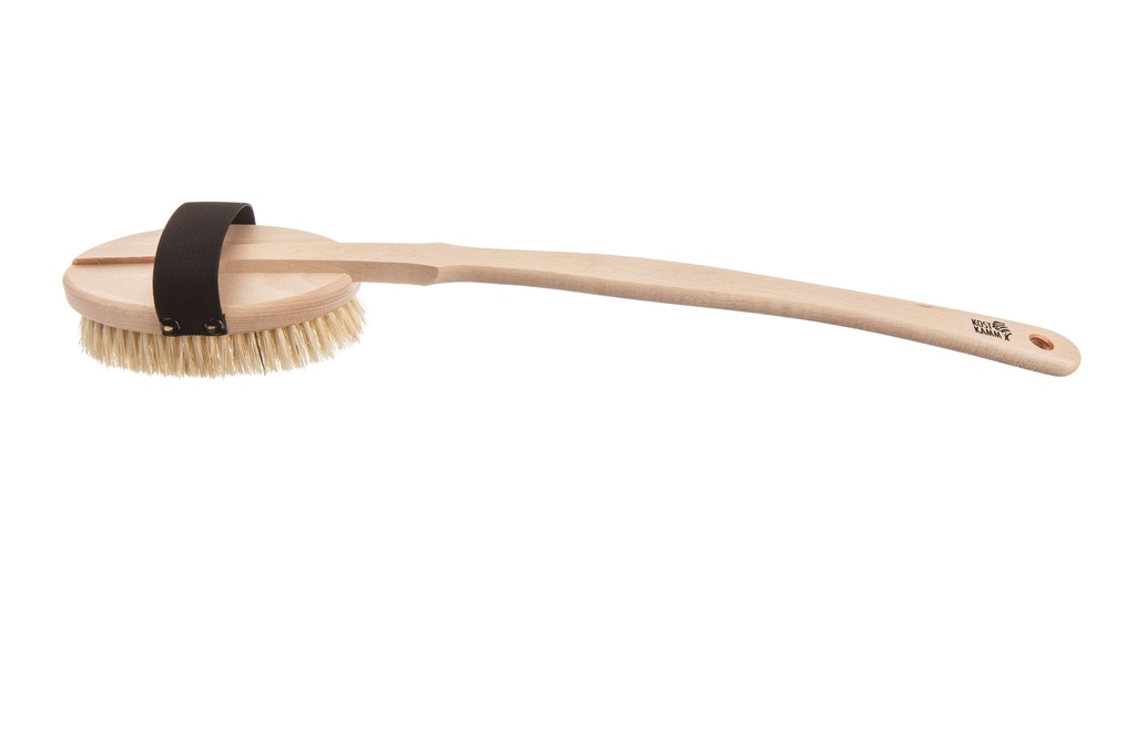 Massagebürste mit abnehmbarem Stiel, oval, Buche