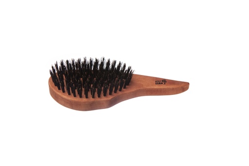 [k4058] Haarpflegebürste, Tropfenform, Birnbaum, extra harte Wildschweinborste, 9-reihig, 18cm