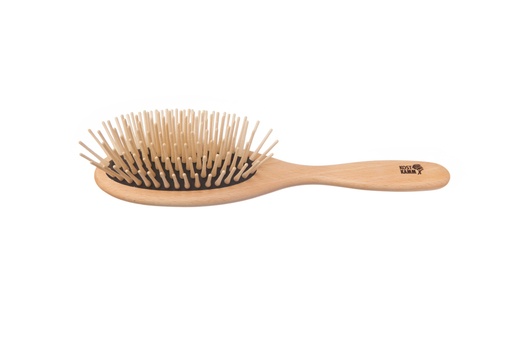 [k4570] Langhaar-Holzbürste, gerade extra lange Holznoppen, Länge ca. 22cm