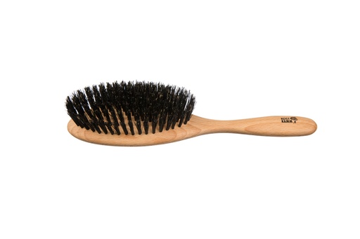 [k436] Haarbürste, gewölbte Borstenfläche, Buche gewachst, oval, Länge ca. 22cm