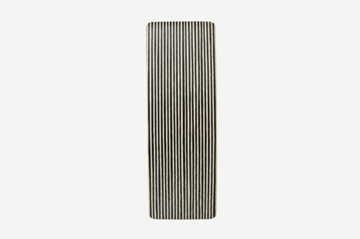 [k95111] Haarspange rechteckig, Design Stripe, schwarz-weißes Furnierholz, Schließe 10cm