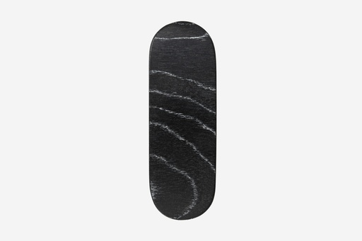 [k95211] Haarspange oval, Design Sushi, schwarz-weißes Furnierholz, Schließe 10cm