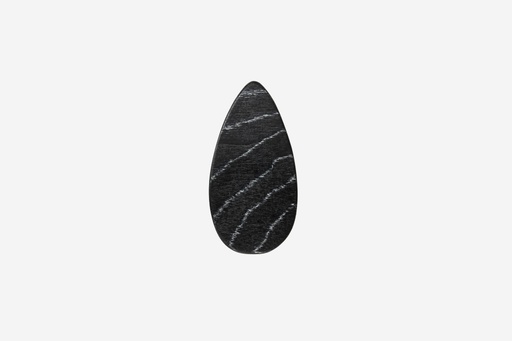 [k95241] Haarspange tropfenförmig, Design Sushi, schwarz-weißes Furnierholz, Schließe 6cm