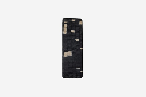 [k95233] Haarspange rechteckig, Design Cloudy, schwarz-weißes Furnierholz, Schließe 8cm